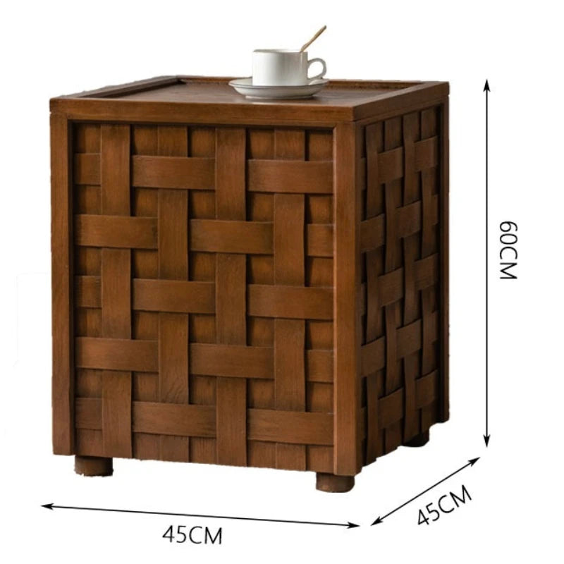 Home Decor - Modern Wooden Square Coffee Table with Storage