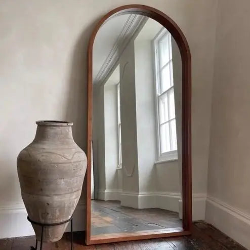 Home Decor - Mirror French Style Full‑Length — Wooden Arched Frame Home Decor