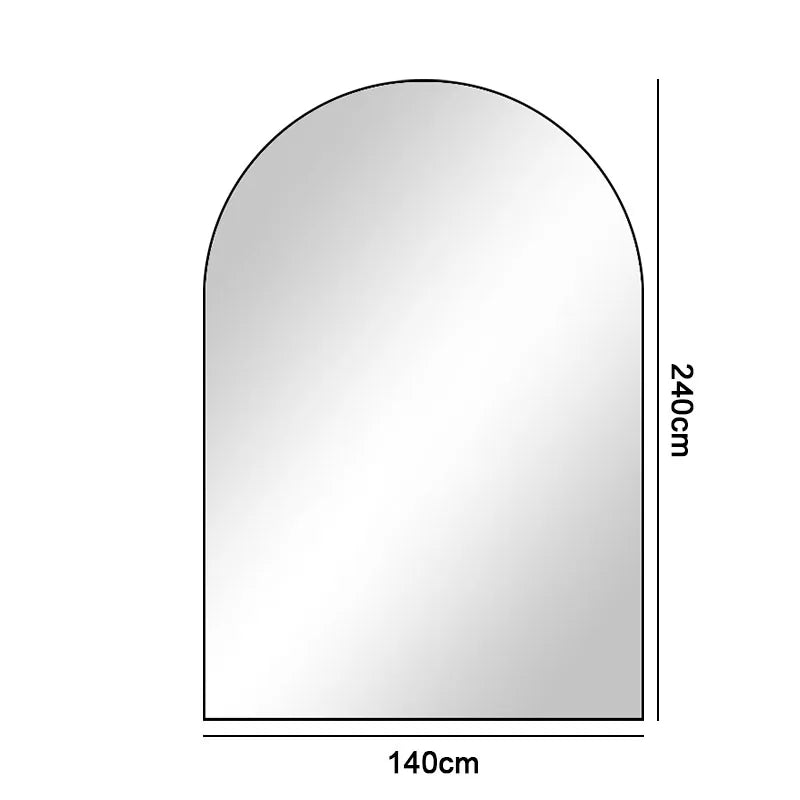 Home Decor - Mirror Large Black Arched Full-Length – Metal Frame Design