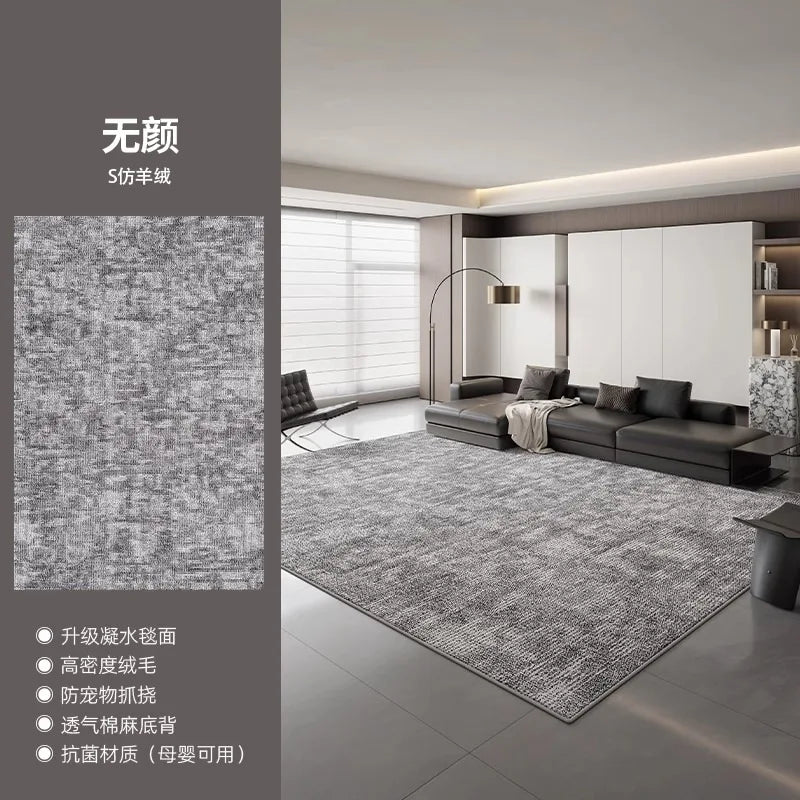 Rug - Modern Scandi Area Rug, Spill-Proof Easy Clean Carpet for Living Room and Bedroom, Plush Sofa Mat with Non-Slip Backing