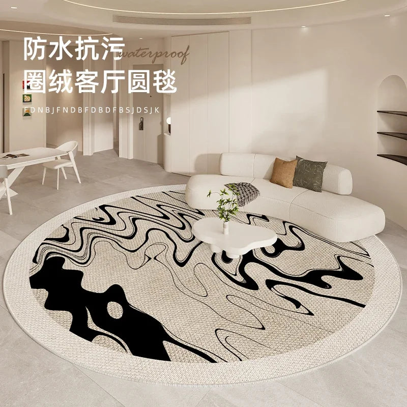 Rug - Minimalist Rugs for Bedroom Large Area Living Room Decoration Carpet Home Waterproof Anti-fouling Mat Round Anti-slip Lounge Rug