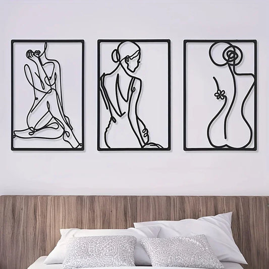 Artwork - Abstract Modern Metal Wall Sculpture – Set of 3 Canvas Prints