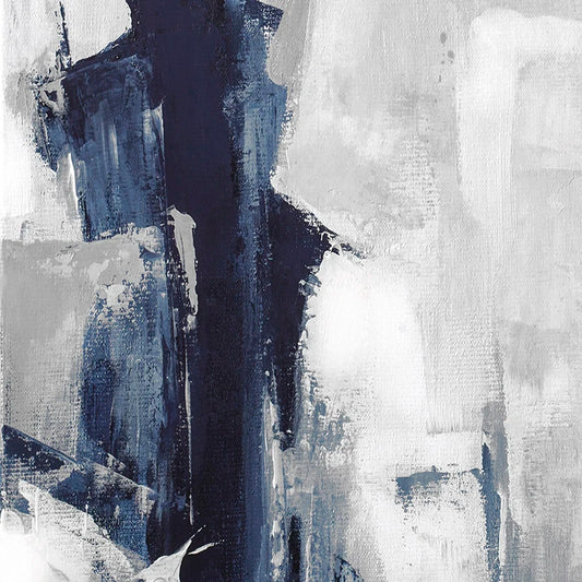 Artwork - Abstract Minimalist Blue Triptych Wall Art – Set of 3 Canvas Prints
