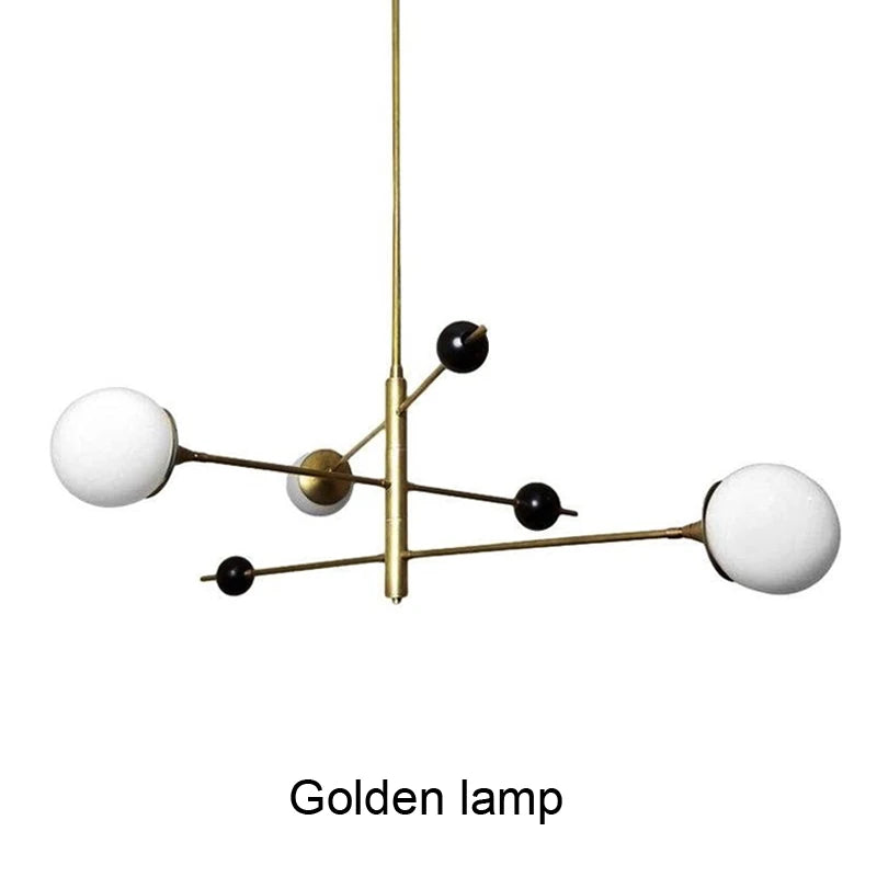 Lighting - Modern Sputnik Chandelier – LED Metal & Glass Globe Ceiling Light