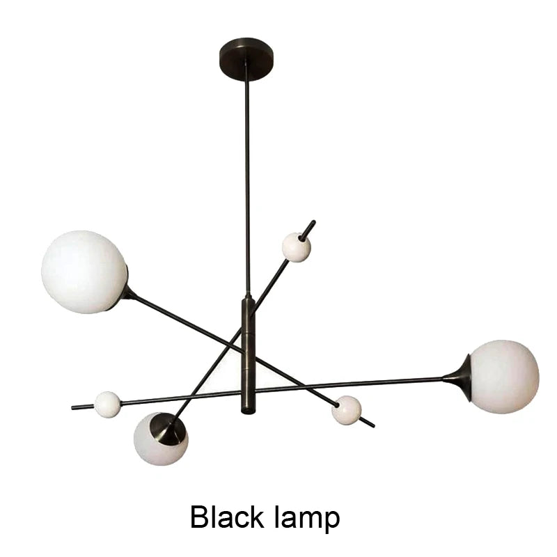Lighting - Modern Sputnik Chandelier – LED Metal & Glass Globe Ceiling Light