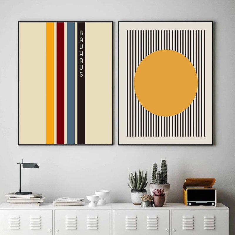 Artwork - Bauhaus: Exhibition Poster Geometric Graphic Wall Art