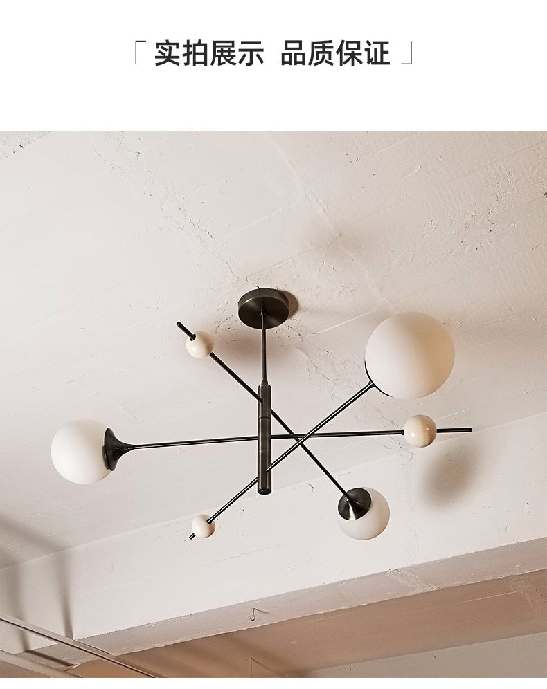 Lighting - Modern Sputnik Chandelier – LED Metal & Glass Globe Ceiling Light