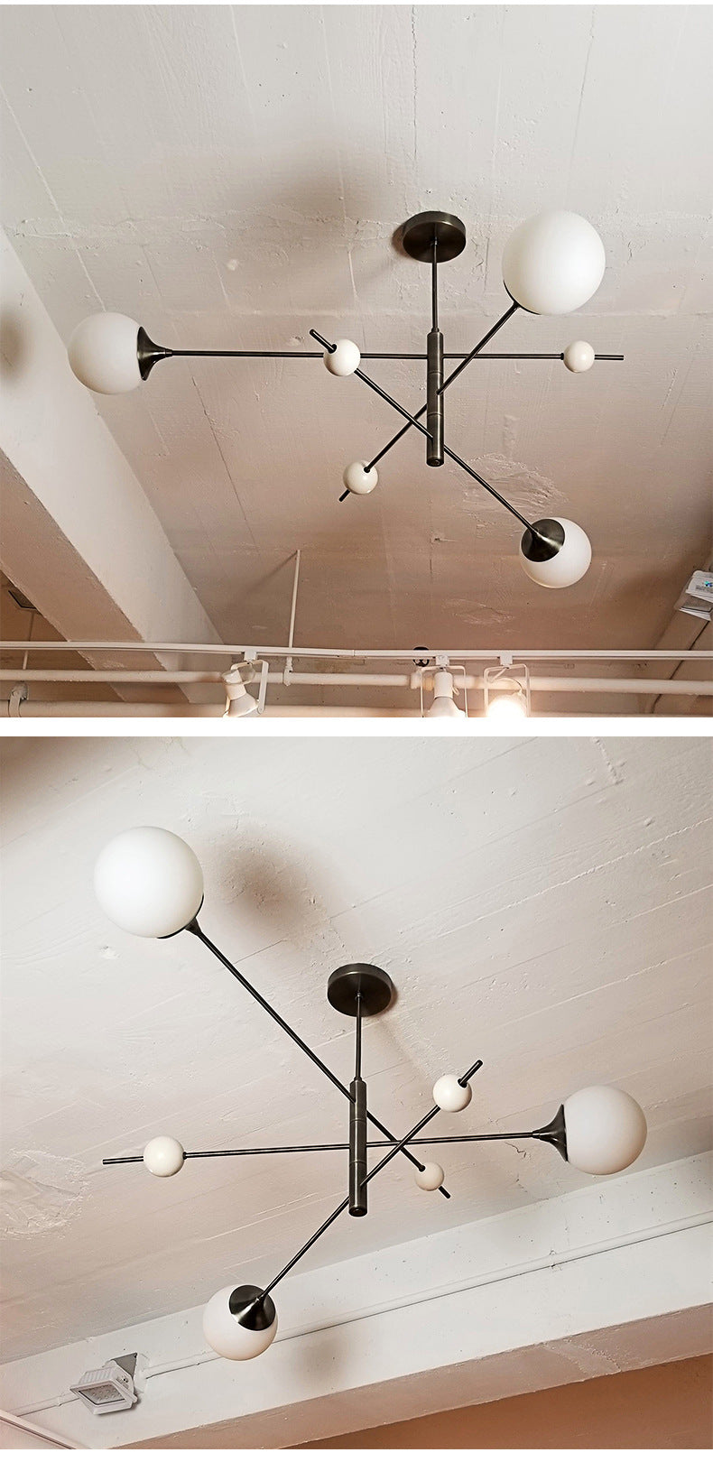 Lighting - Modern Sputnik Chandelier – LED Metal & Glass Globe Ceiling Light