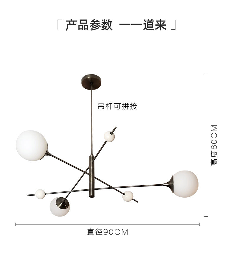 Lighting - Modern Sputnik Chandelier – LED Metal & Glass Globe Ceiling Light