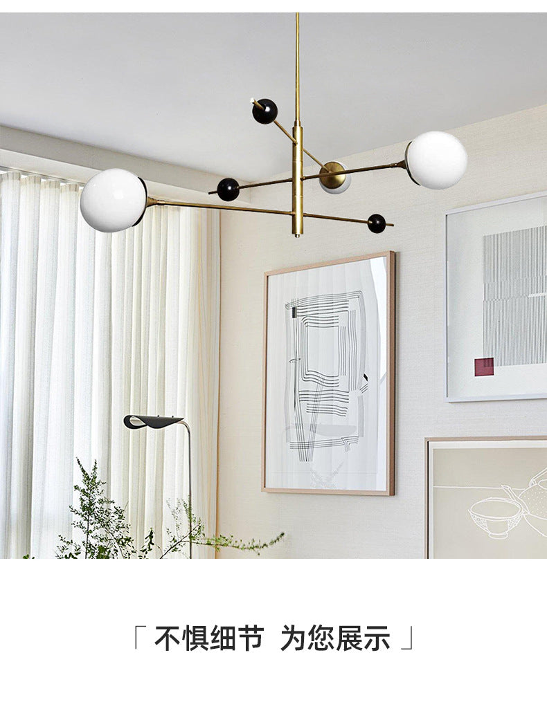 Lighting - Modern Sputnik Chandelier – LED Metal & Glass Globe Ceiling Light