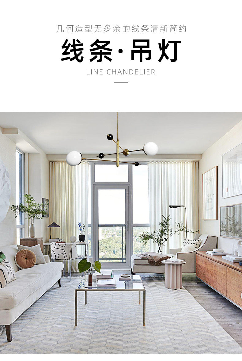 Lighting - Modern Sputnik Chandelier – LED Metal & Glass Globe Ceiling Light