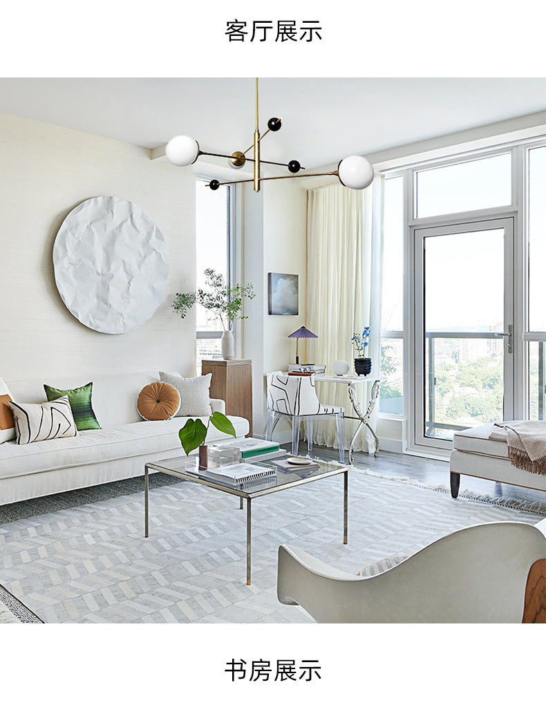 Lighting - Modern Sputnik Chandelier – LED Metal & Glass Globe Ceiling Light