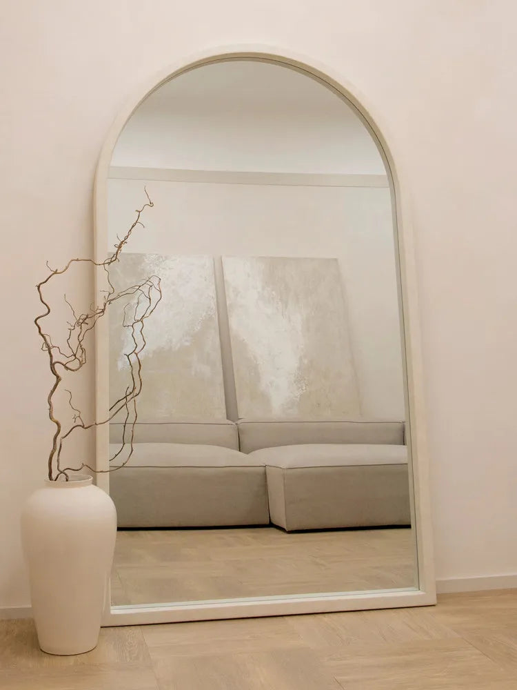 Home Decor - Mirror French Style Full‑Length — Wooden Arched Frame Home Decor