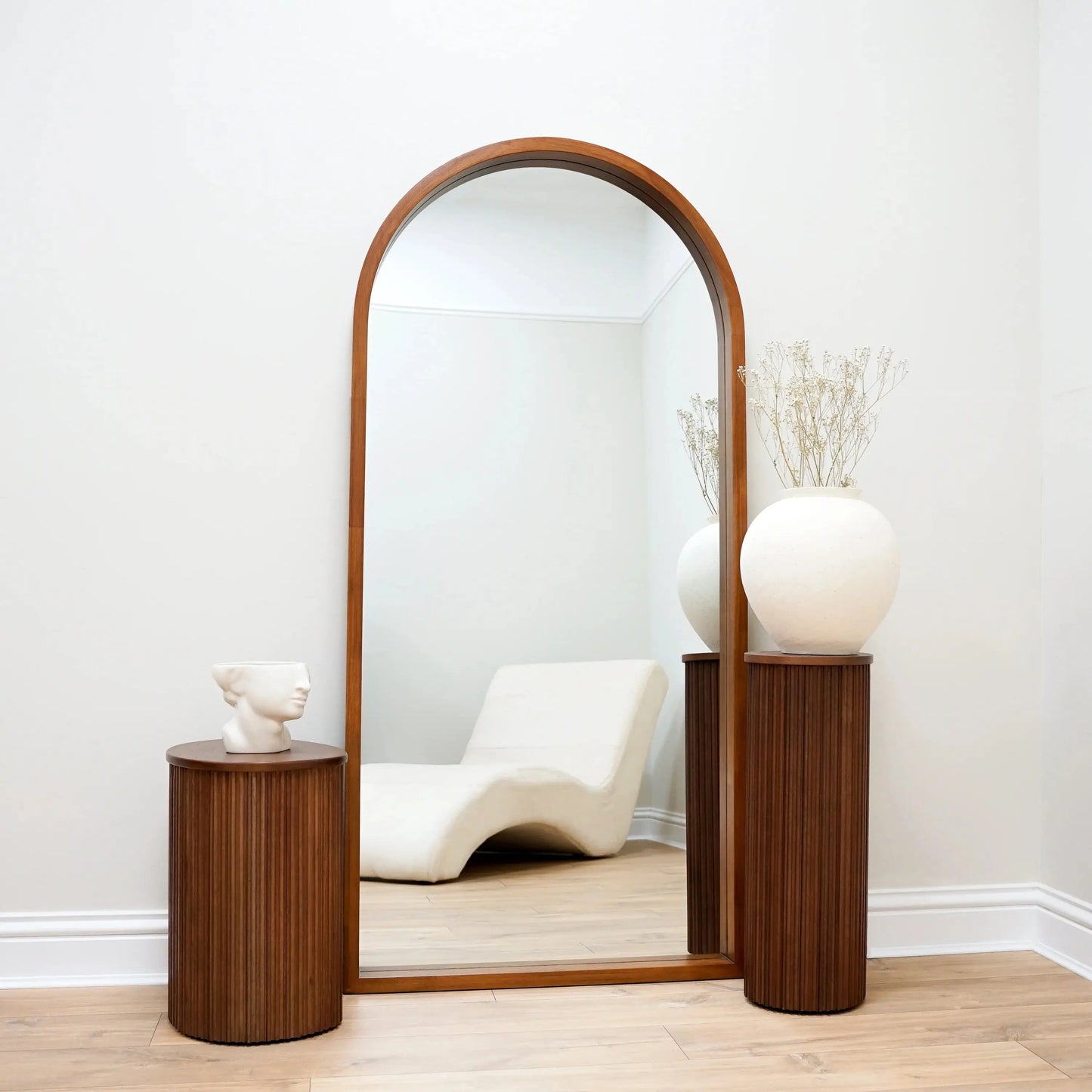 Home Decor - Mirror French Style Full‑Length — Wooden Arched Frame Home Decor