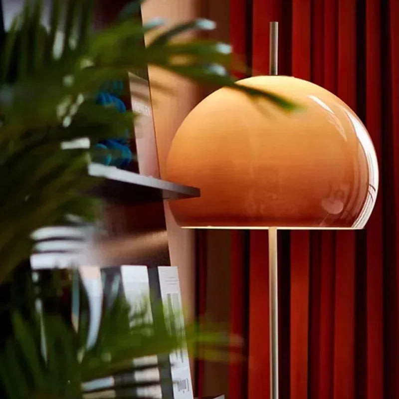 Lighting - Bauhaus Retro Glass Table Lamp – Gradient Orange Mushroom LED Lamp