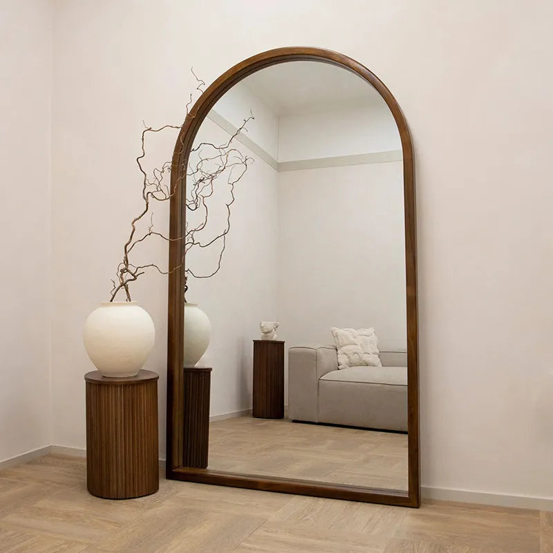 Home Decor - Mirror French Style Full‑Length — Wooden Arched Frame Home Decor