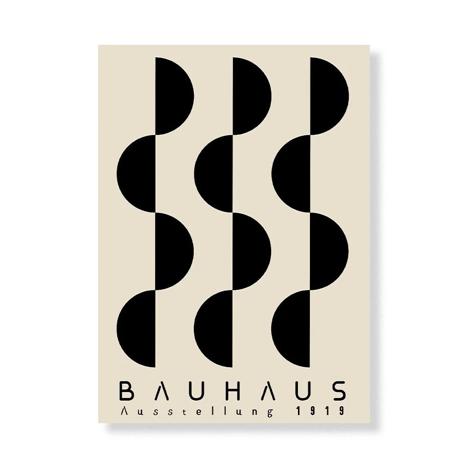 Artwork - Boho Bauhaus Wall Art Canvas | Mid-Century Modern Abstract Poster