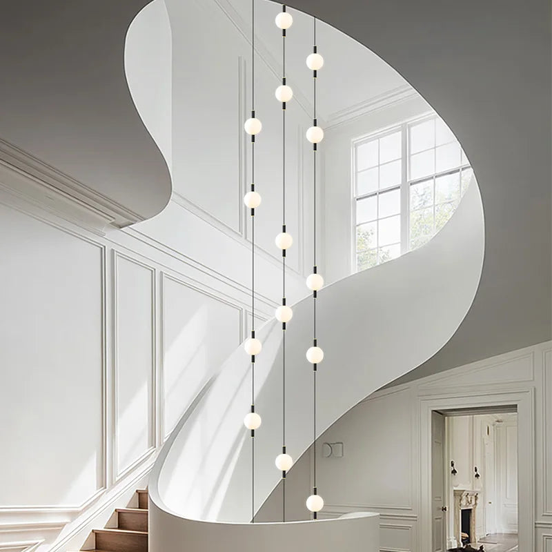 Lighting - Globe Chandelier Designer Villa Living Room Dining Table Apartment Hanging Lamps Nordic Modern Attic Double Staircase Pendant