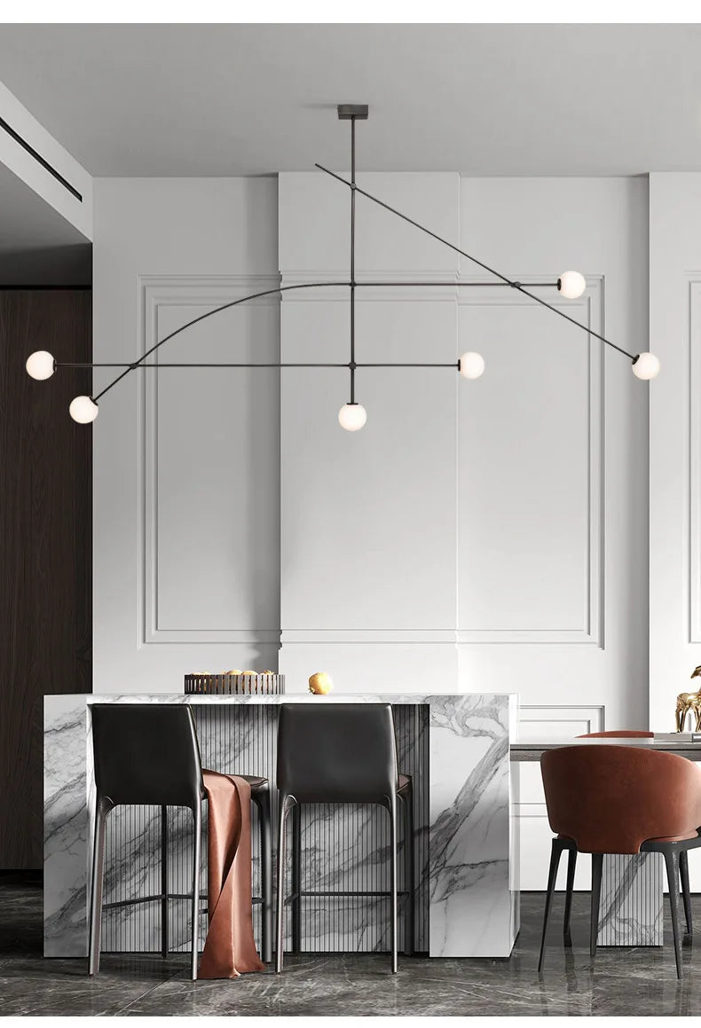 Lighting - Modern Multiple Chandelier Living Room Black Luminaire Pendant Light for Restaurant Bedroom Lustre Room Decor