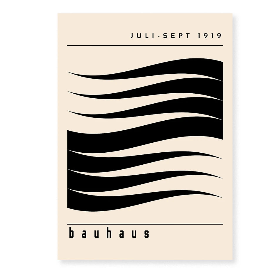 Artwork - Boho Bauhaus Wall Art Canvas | Mid-Century Modern Abstract Poster