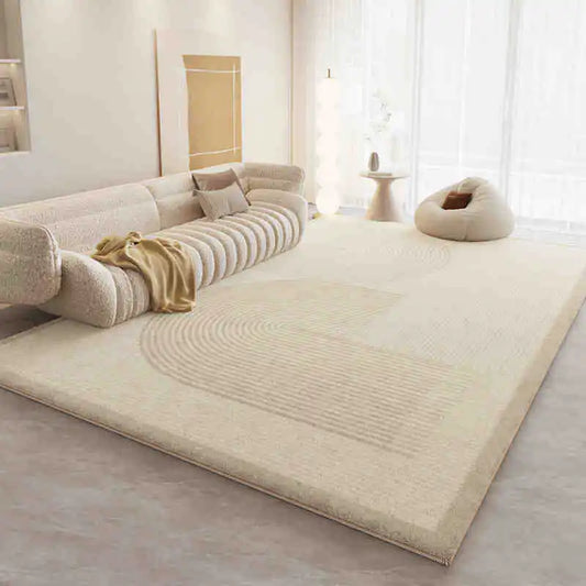 Rug - oft Cream-Colored Thickened Non-Slip Carpet Plush Rug for Living Room Bedroom Home Sofa Coffee Table Anti-Cold Floor Mat