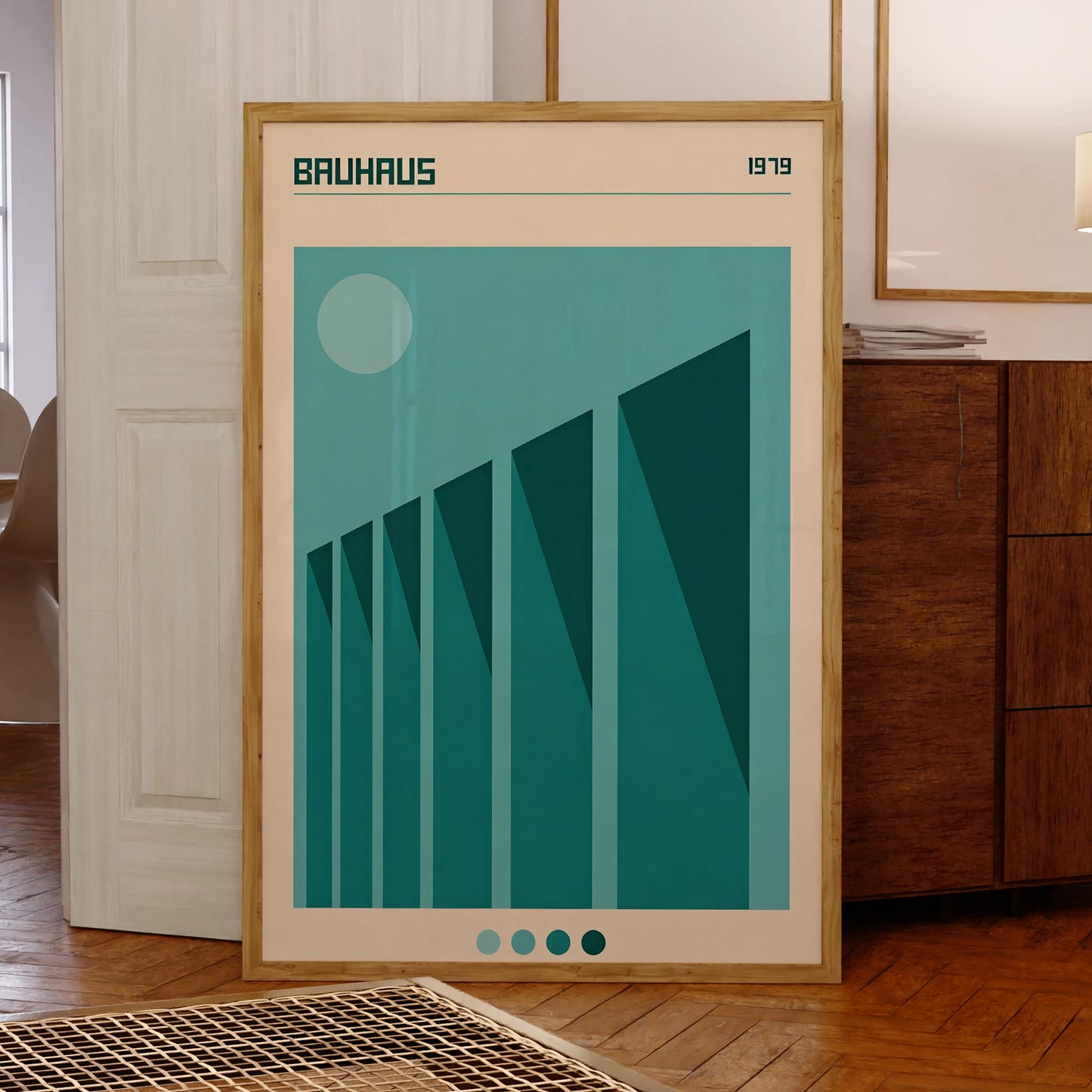 Artwork - Modern Bauhaus Light Blue With Shade Wall Art