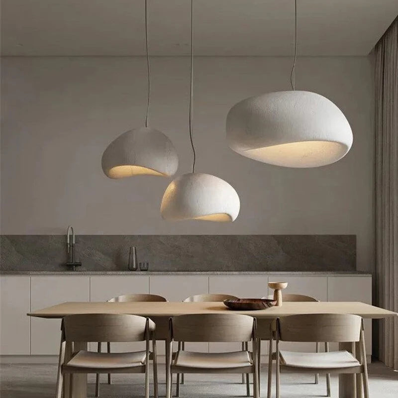 Lighting - Nordic Wabi Sabi Pendant Lamps Dining Room Lighting Modern Living Room Bedroom LED Ceiling Chandelier Loft Lustre Hanging Lights