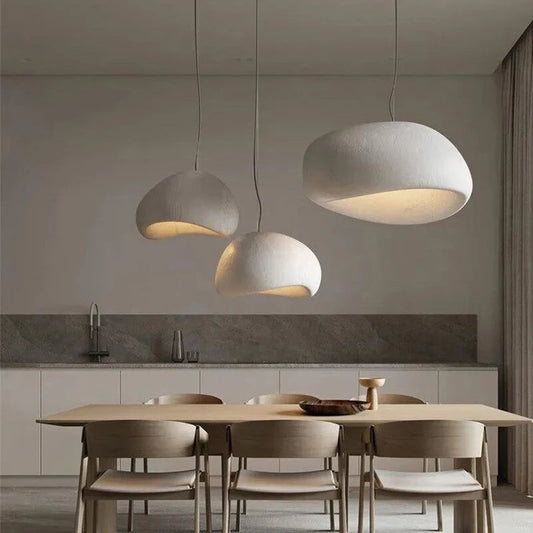 Lighting - Nordic Wabi Sabi Pendant Lamps Dining Room Lighting Modern Living Room Bedroom LED Ceiling Chandelier Loft Lustre Hanging Lights