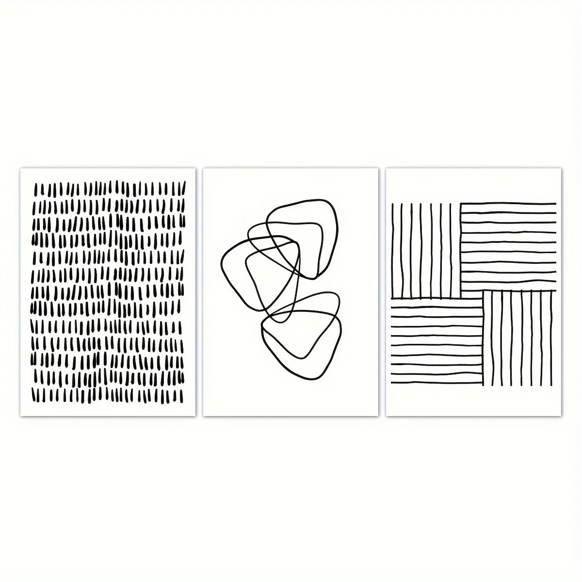 Artwork - Abstract Triptych Line Art – Set of 3 Canvas Prints