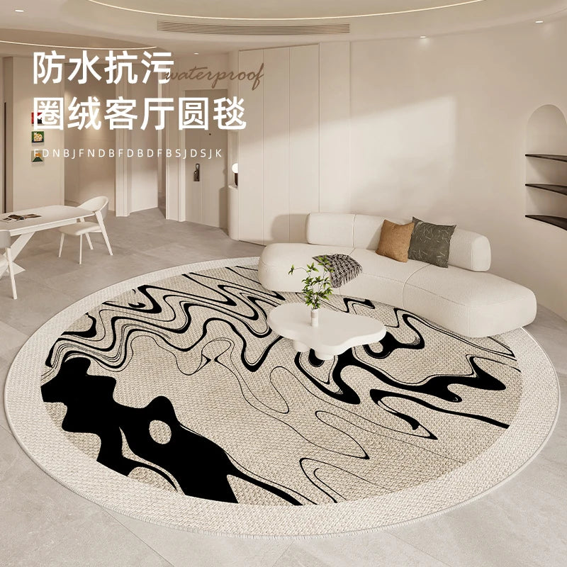Rug - Minimalist Rugs for Bedroom Large Area Living Room Decoration Carpet Home Waterproof Anti-fouling Mat Round Anti-slip Lounge Rug