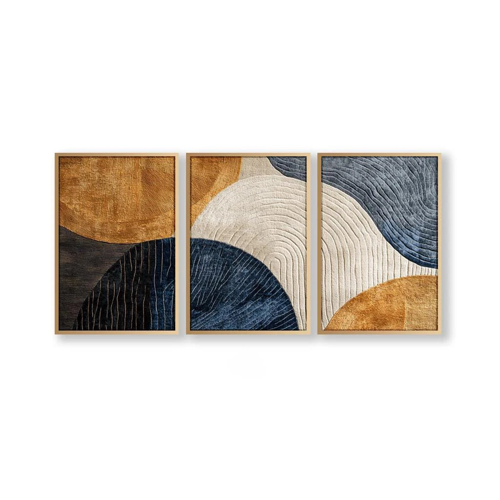 Artwork - Abstract Japandi Nature Triptych Wall Art – Set of 3 Canvas Prints