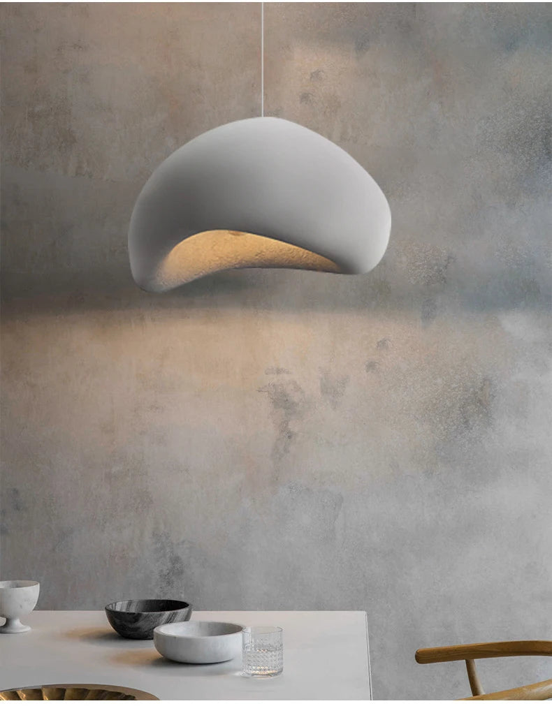 Lighting - Nordic Wabi Sabi Pendant Lamps Dining Room Lighting Modern Living Room Bedroom LED Ceiling Chandelier Loft Lustre Hanging Lights