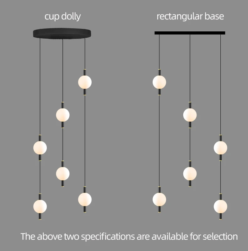 Lighting - Globe Chandelier Designer Villa Living Room Dining Table Apartment Hanging Lamps Nordic Modern Attic Double Staircase Pendant