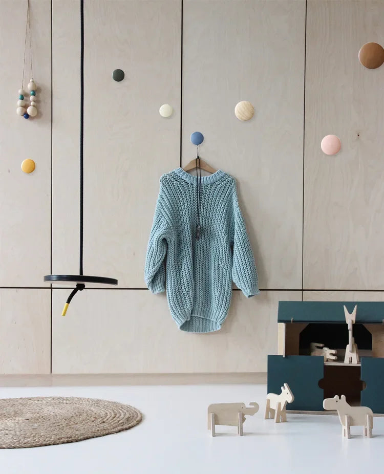 Home Decor - Decorative Wooden Coat Rack – Round Mushroom Wall Hooks