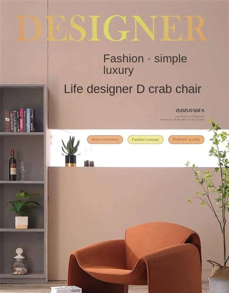 Home Decor - MOMO Crab Chair Single Chair Living Room Light Luxury Italian Minimalist High-end Creative Leisure Single Designer Sofa Chair
