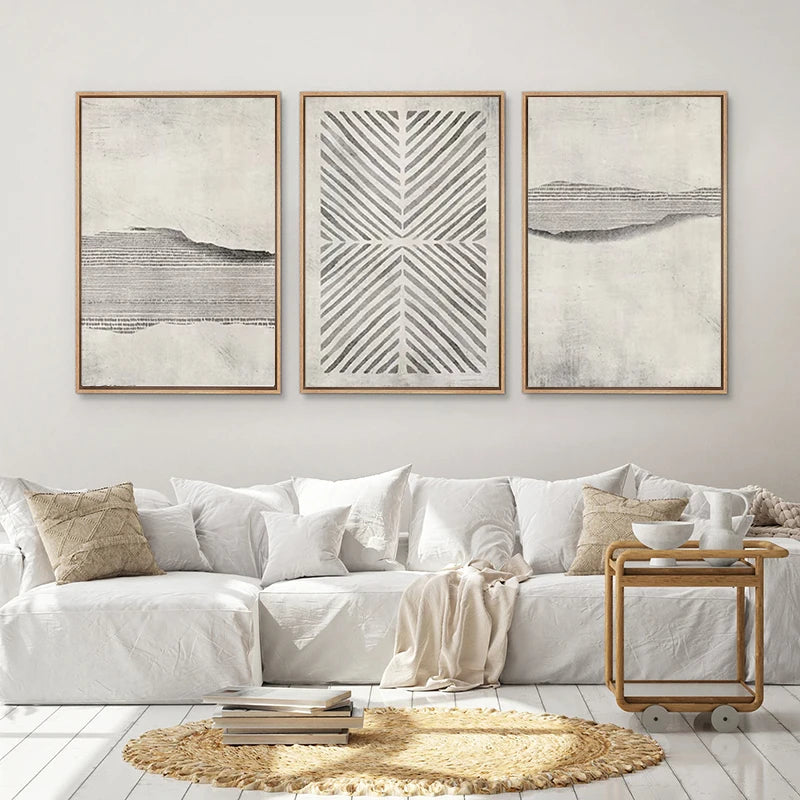 Artwork - Abstract Triptych Wall Art – Set of 3 Canvas Prints