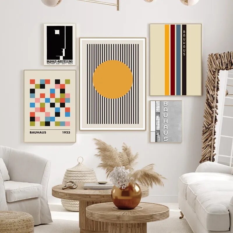 Artwork - Bauhaus: Exhibition Poster Geometric Graphic Wall Art