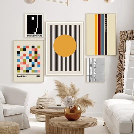 Artwork - Bauhaus: Exhibition Poster Geometric Graphic Wall Art