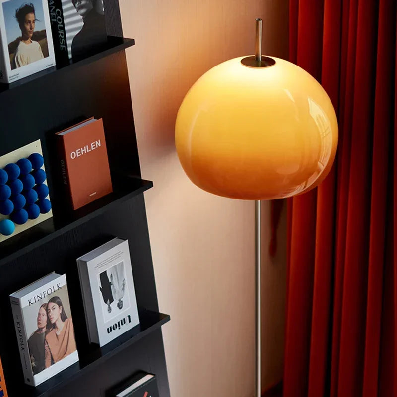 Lighting - Bauhaus Retro Glass Table Lamp – Gradient Orange Mushroom LED Lamp