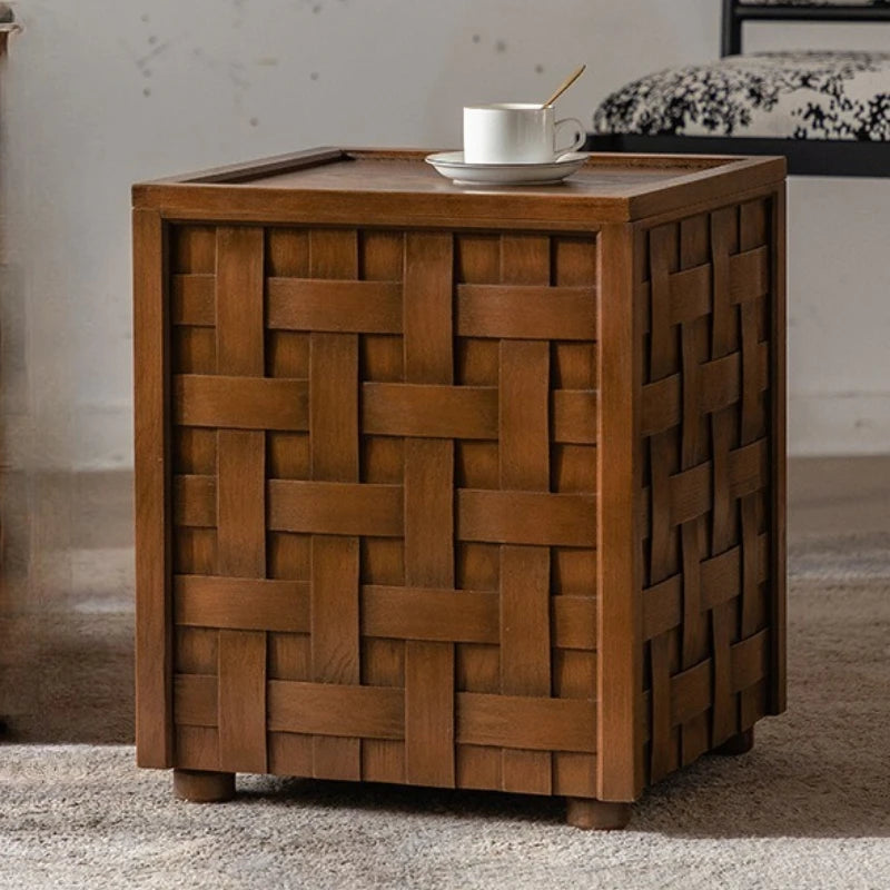 Home Decor - Modern Wooden Square Coffee Table with Storage