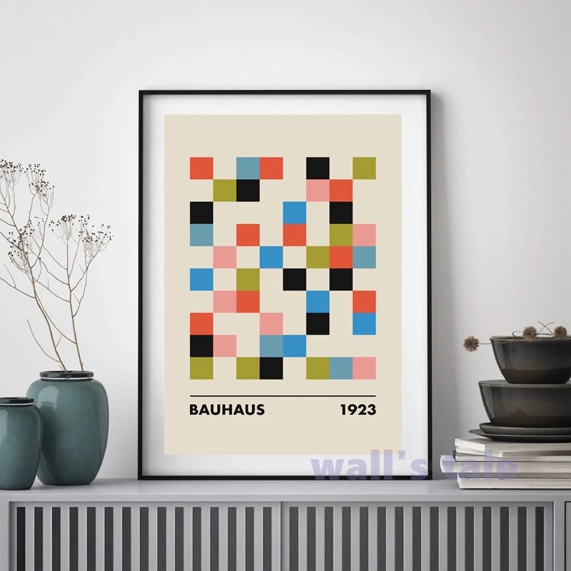 Artwork - Bauhaus: Exhibition Poster Geometric Graphic Wall Art