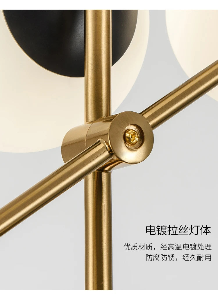 Lighting - Nordic chandelier Minimalist Creative minimalist decor light Molecular Lamp Dining Room Glass Ball black and gold chandelier