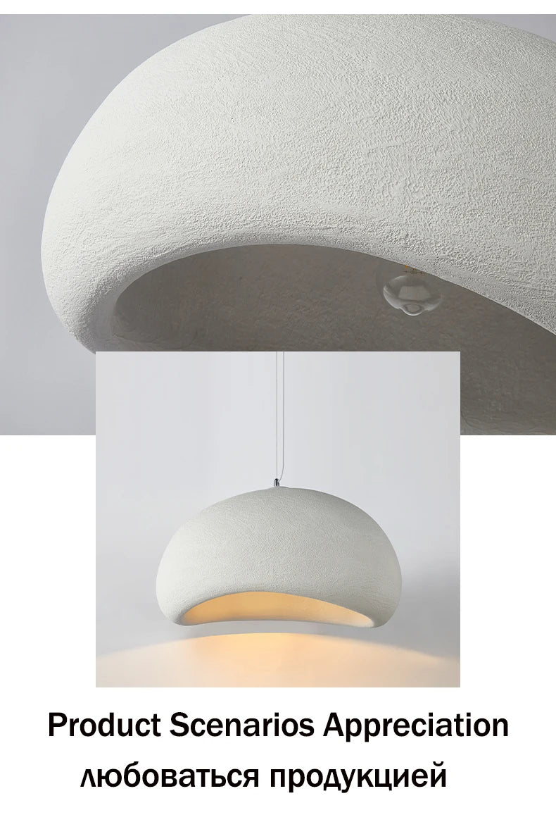 Lighting - Nordic Wabi Sabi Pendant Lamps Dining Room Lighting Modern Living Room Bedroom LED Ceiling Chandelier Loft Lustre Hanging Lights