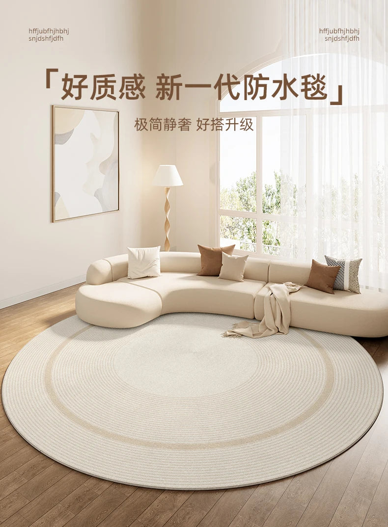 Rug - Minimalist Rugs for Bedroom Large Area Living Room Decoration Carpet Home Waterproof Anti-fouling Mat Round Anti-slip Lounge Rug