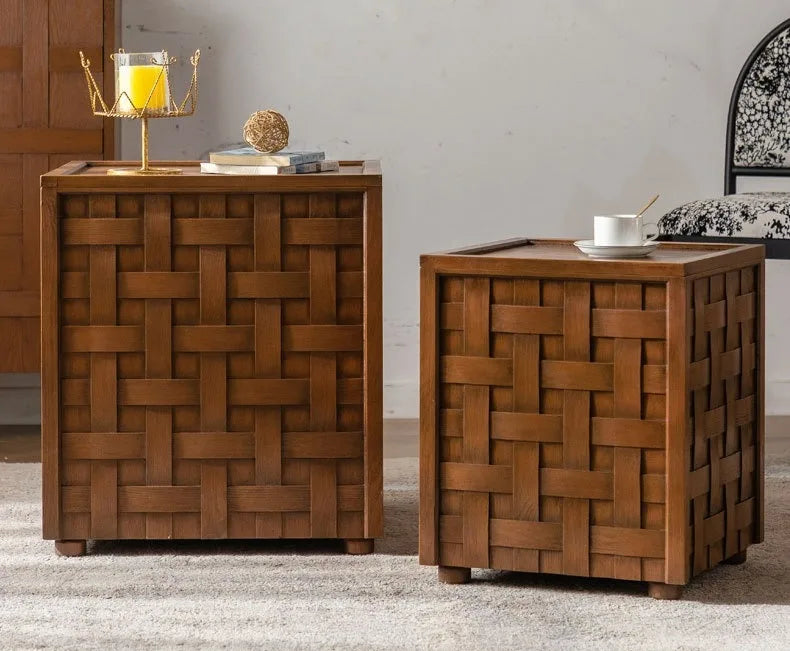 Home Decor - Modern Wooden Square Coffee Table with Storage