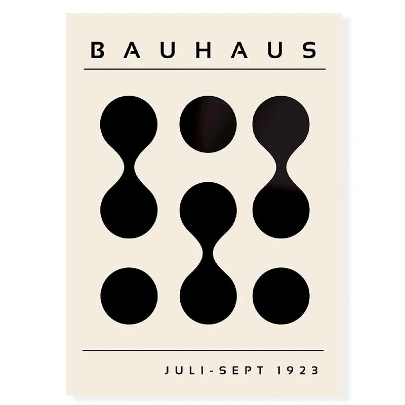 Artwork - Boho Bauhaus Wall Art Canvas | Mid-Century Modern Abstract Poster