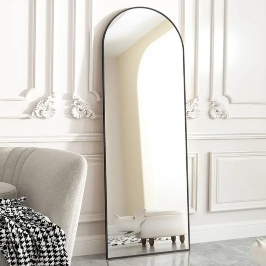 Home Decor - Mirror Black Arched Full-Length – Aluminum Frame (Floor or Wall)