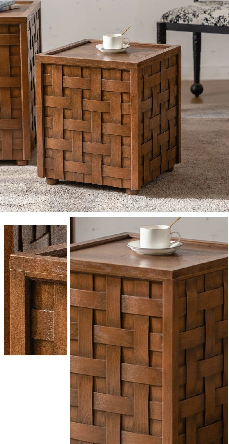 Home Decor - Modern Wooden Square Coffee Table with Storage