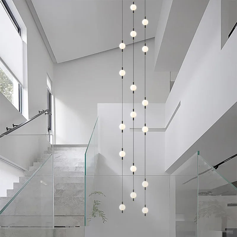 Lighting - Globe Chandelier Designer Villa Living Room Dining Table Apartment Hanging Lamps Nordic Modern Attic Double Staircase Pendant
