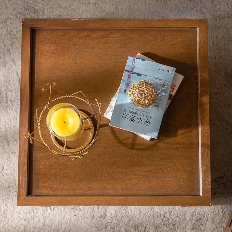Home Decor - Modern Wooden Square Coffee Table with Storage
